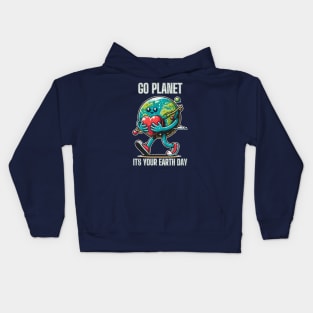 Cute Go Planet Its Your Earth Day 2024 Kids Hoodie